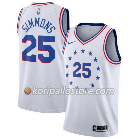 Philadelphia 76ers Ben Simmons 25 2018-19 Nike Valkoinen Miesten Pelipaidat Swingman 